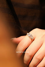 Marquise Shape East West Ring - Hidden and Underneath Halo Setting - Infinite Gems Limited