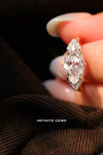 Marquise Shape East West Ring - Hidden and Underneath Halo Setting - Infinite Gems Limited
