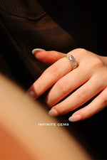 Marquise Shape East West Ring - Hidden and Underneath Halo Setting - Infinite Gems Limited