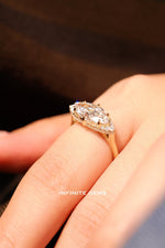 Marquise Shape East West Ring - Hidden and Underneath Halo Setting - Infinite Gems Limited