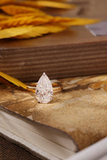 Modified Pear Lab Diamond Solitaire Ring - Low Setting - Infinite Gems Limited