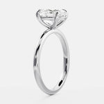 Oval Lab Diamond Solitaire Ring - High Setting - Infinite Gems Limited