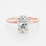 Oval Lab Diamond Solitaire Ring - High Setting - Infinite Gems Limited