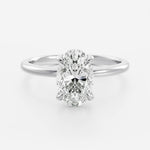 Oval Lab Diamond Solitaire Ring - High Setting - Infinite Gems Limited