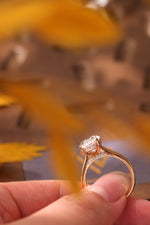 Oval Lab Diamond Solitaire Ring - High Setting with Hidden Halo - Infinite Gems Limited