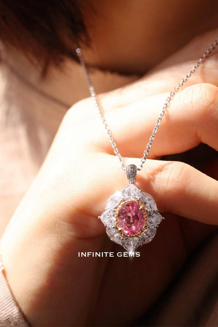 Padparadschan Sapp Ring Pendant - Infinite Gems Limited