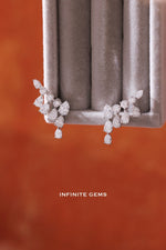 Pear Shape Clawer Earrings - Dangling Setting - Infinite Gems Limited