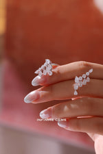Pear Shape Clawer Earrings - Dangling Setting - Infinite Gems Limited