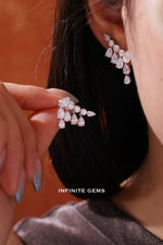Pear Shape Clawer Earrings - Dangling Setting - Infinite Gems Limited
