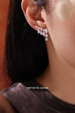 Pear Shape Clawer Earrings - Dangling Setting - Infinite Gems Limited