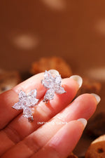 Pear Shape Cluster Earrings - Mono - Shape Clip Back Setting - Infinite Gems Limited