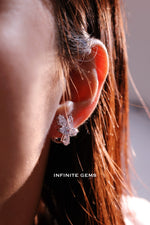 Pear Shape Cluster Earrings - Mono - Shape Clip Back Setting - Infinite Gems Limited