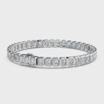 Emerald Cut Lab Grown Diamond Bezel Tennis Bracelet