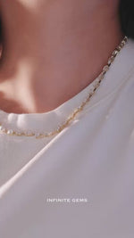 Multi-Shape Lab Diamond Half Tennis Necklace