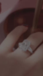 Radiant Shape Lab Diamond Ring - Tapered Baguette 3 Stone with Pavé Band