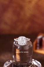 Cushion Shape Ring - Halo Pavé Setting - Infinite Gems Limited