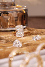 Radiant Shape Ring - Plain Band with Compass Prong Setting - Infinite Gems Limited