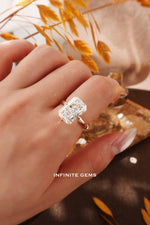 Radiant Shape Ring - Plain Band with Compass Prong Setting - Infinite Gems Limited