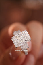 Radiant Shape Ring - Radiant 3 Stone Setting - Infinite Gems Limited
