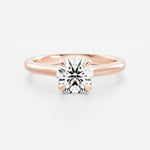 Round Lab Diamond Solitaire Ring - Cathedral Setting - Infinite Gems Limited