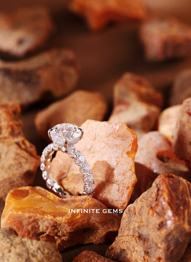 Round Shape Solitaire Ring - Full Round Eternity Setting - Infinite Gems Limited