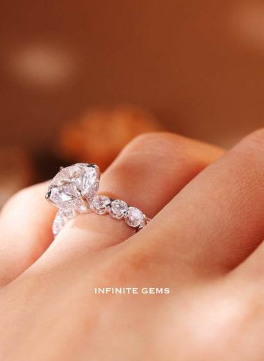 Round Shape Solitaire Ring - Full Round Eternity Setting - Infinite Gems Limited
