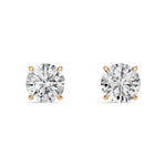 Round Shape Stud Earrings - 4 Prongs Martini Setting - Infinite Gems Limited